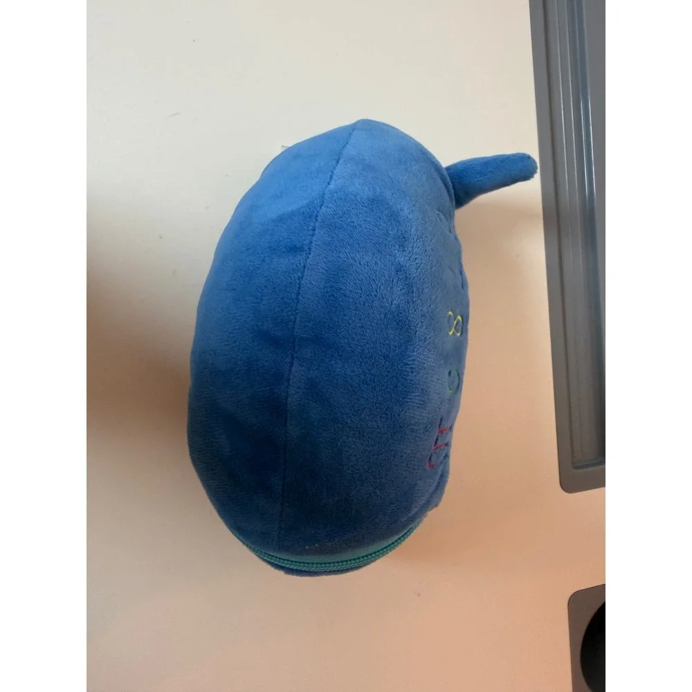 Buckle Toys Blu Whale Kids OS Sensory Plush Learning Toy Rainbow Buckles Blue
